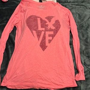 Pink long sleeve American eagle shirt